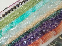 Strands of gorgeous gemstones.