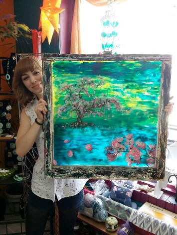 Gorgeous painting on glass by Adonnica Supertramp