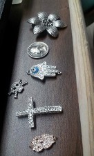 Terrific charms - silver-plated, some with inlayed stones. Very unique! 